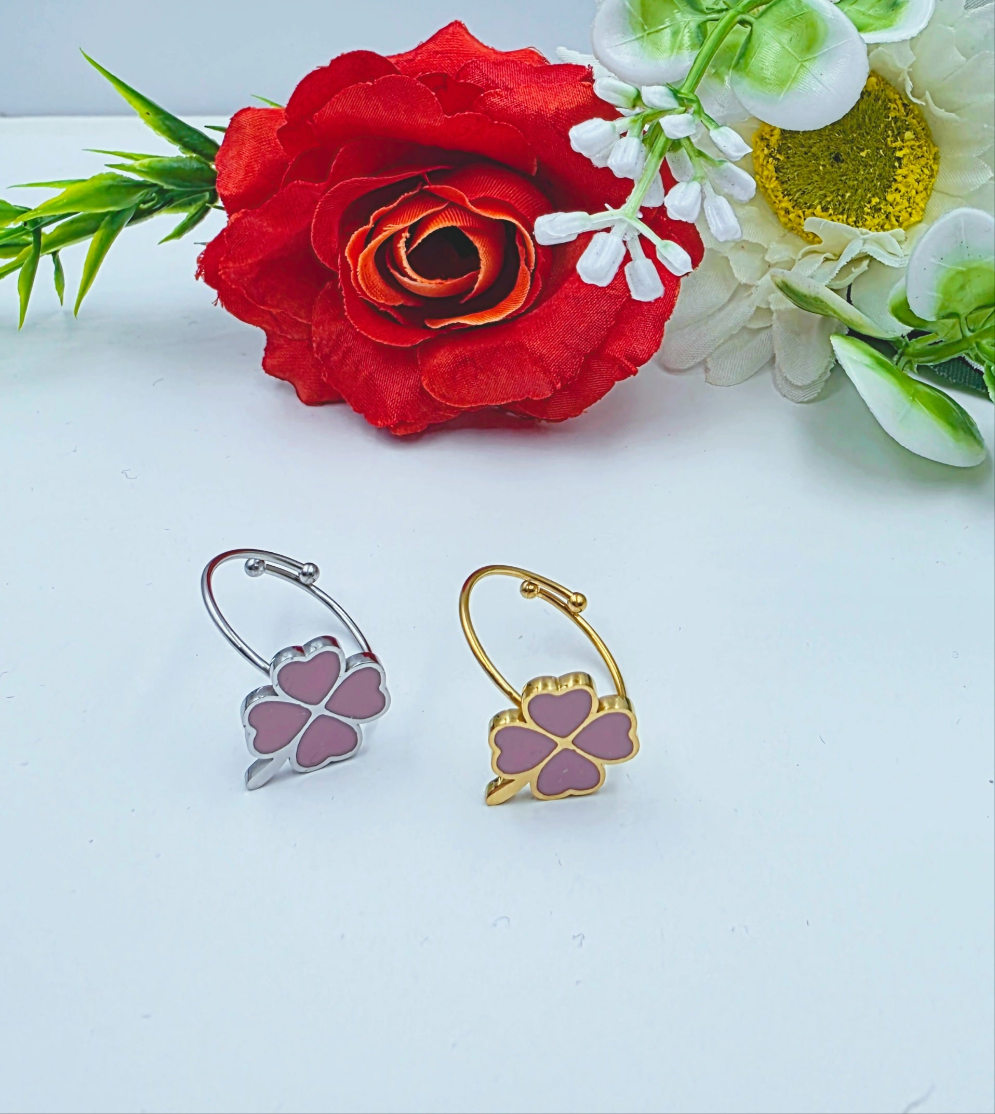 Anello quadrifoglio smaltato