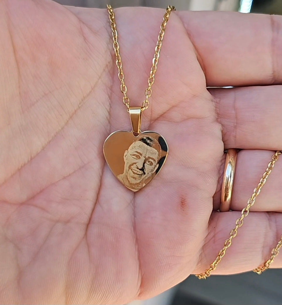 Collana con Foto incisa Cuore