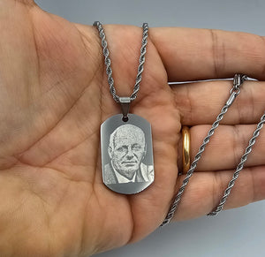 Collana con Foto incisa rettangolare