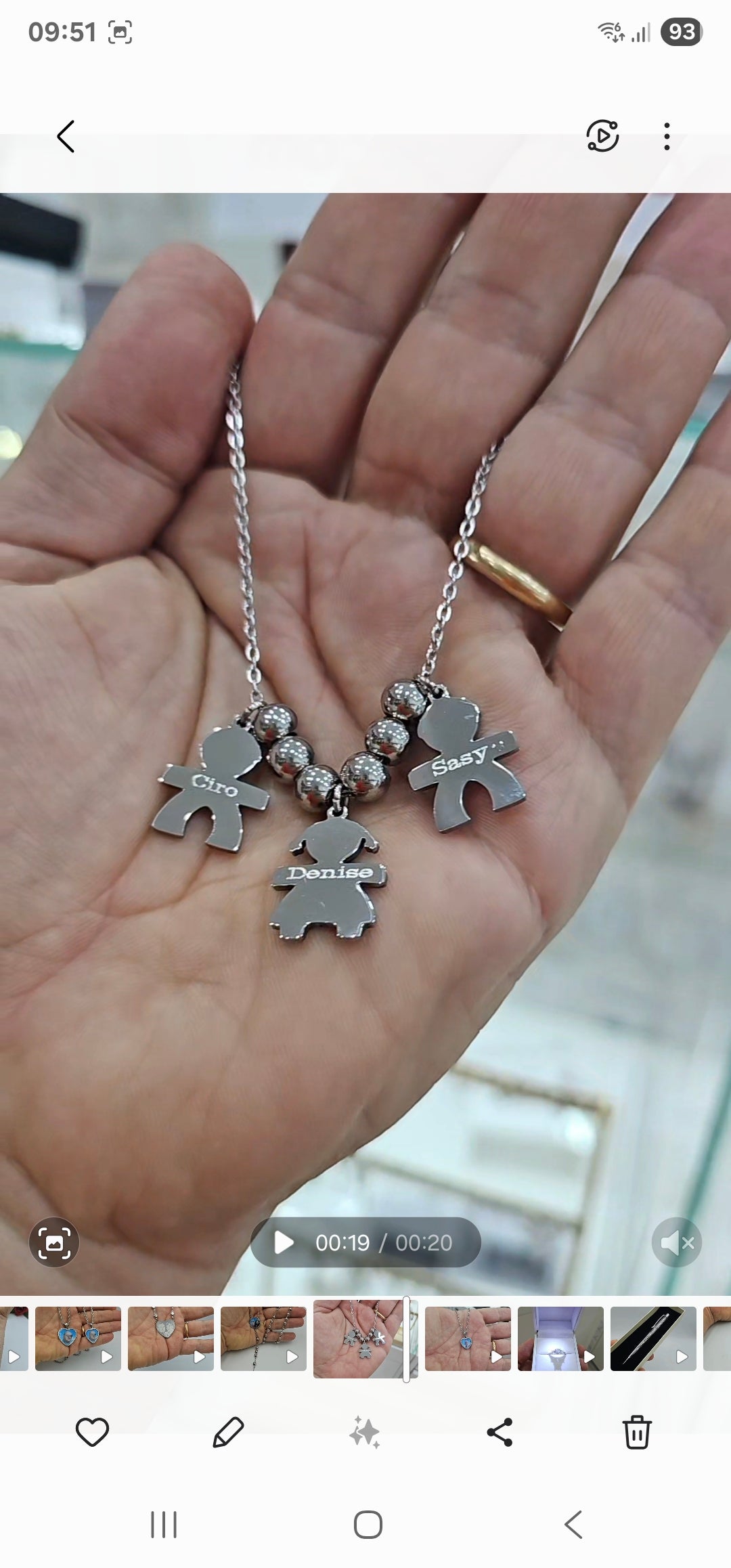 Collana con 3 Bebè personalizzati