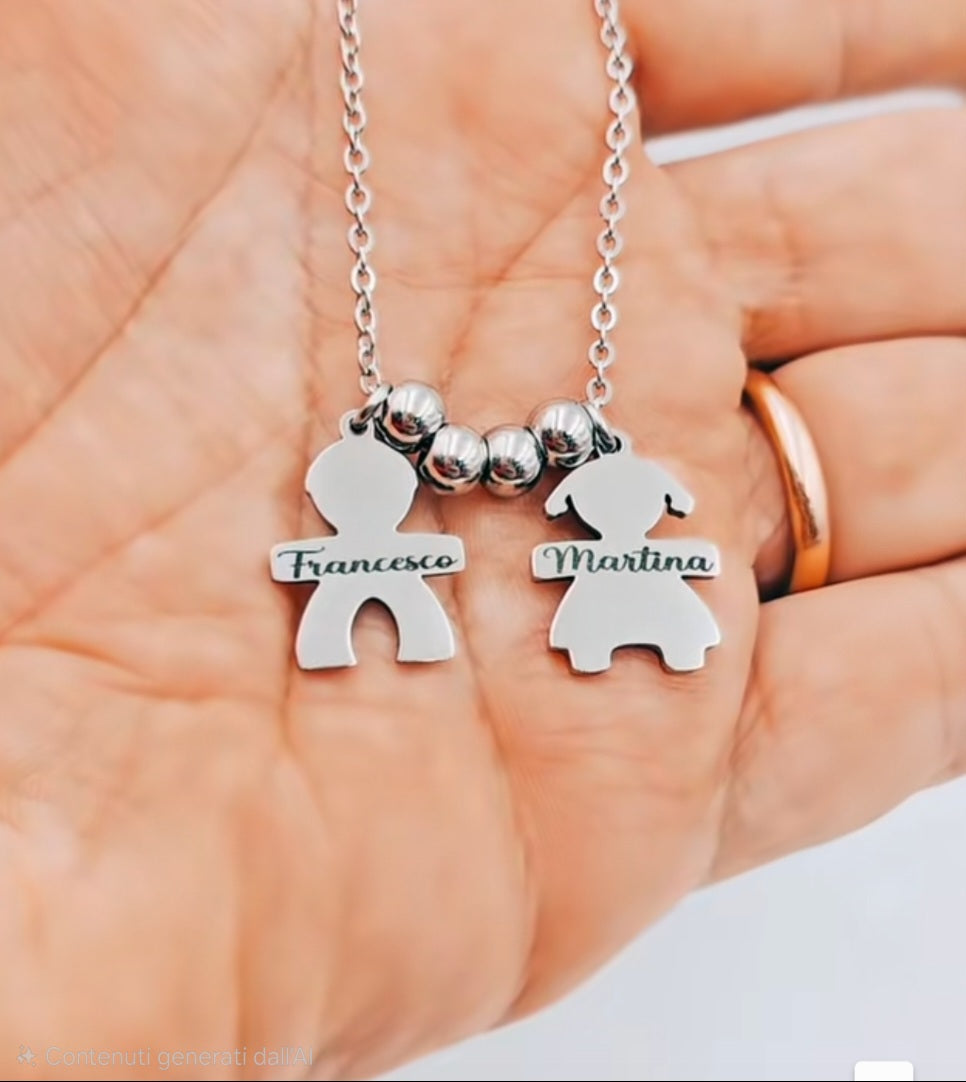 Collana con 2 Bebè personalizzati