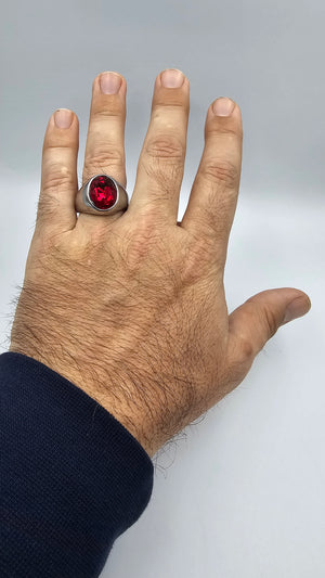Anello Uomo con pietra colorata