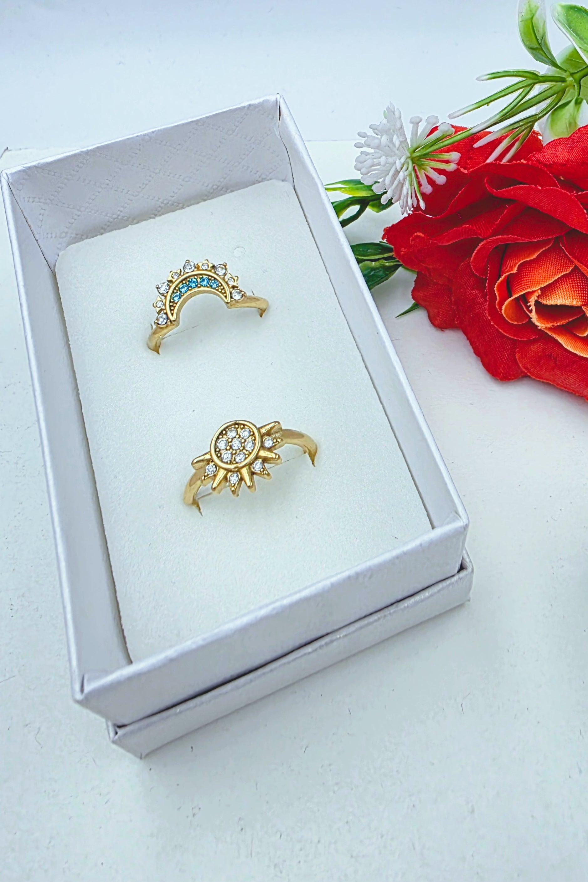 Anello a coppia Sole e Luna