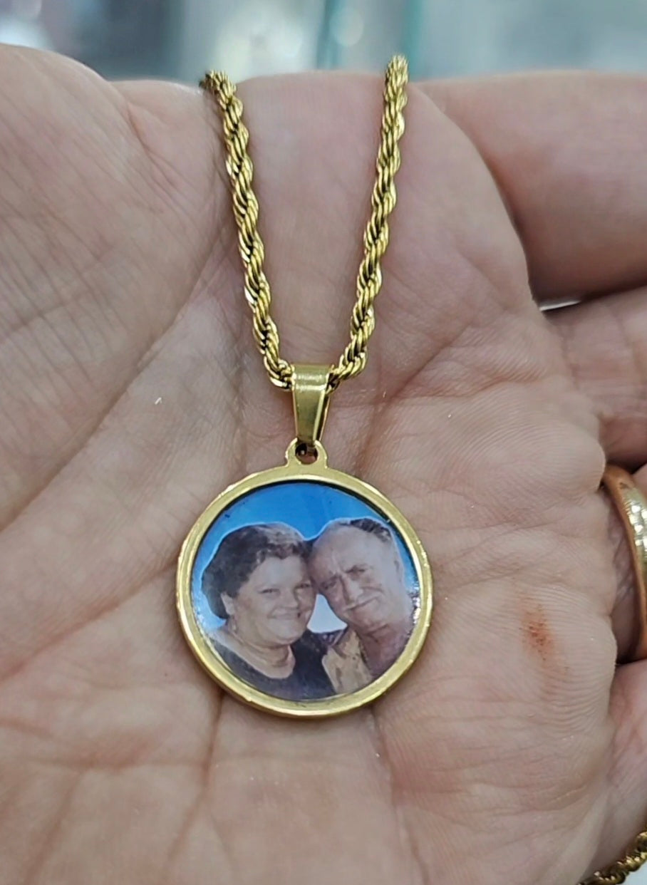 Collana con Foto a colori tonda