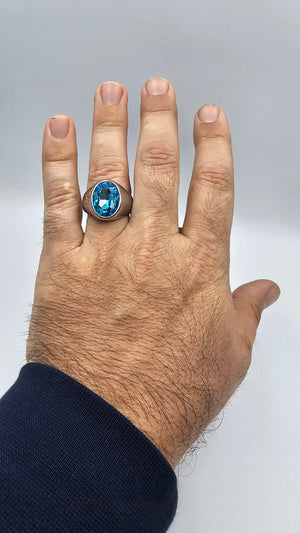 Anello Uomo con pietra colorata