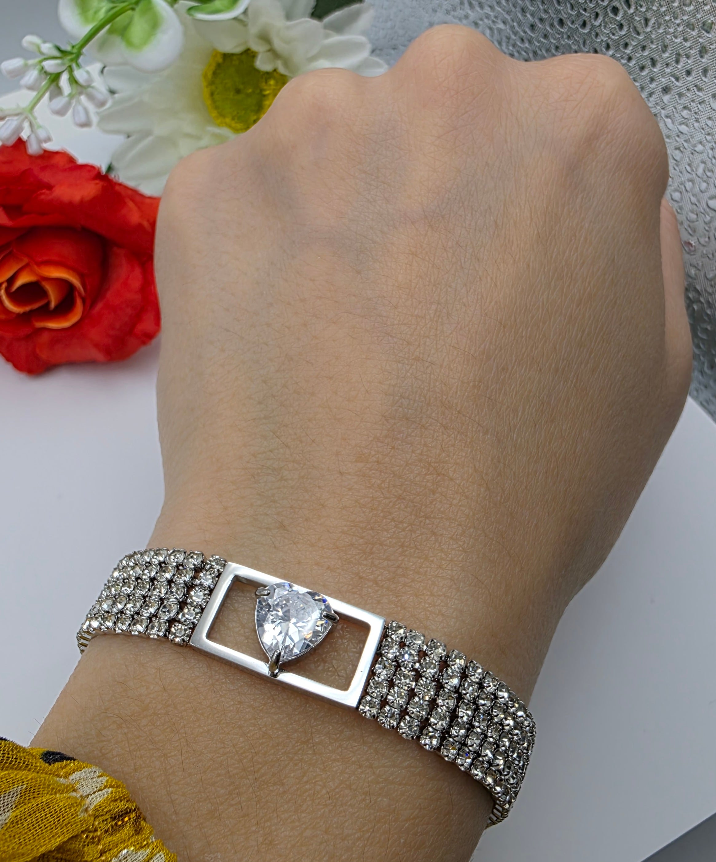 Bracciale Tennis doppio Con Cuore