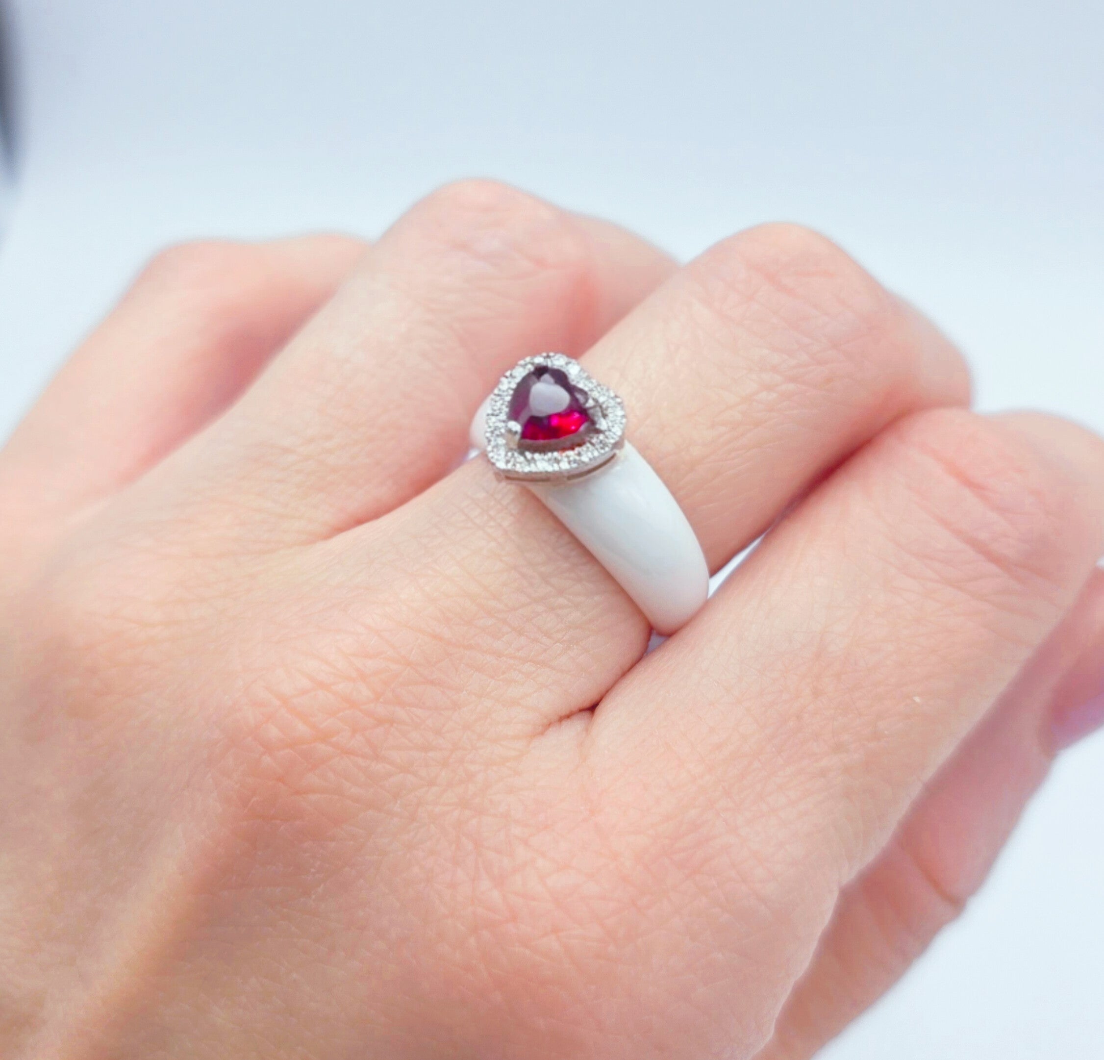 Anello Ceramica con Cuore