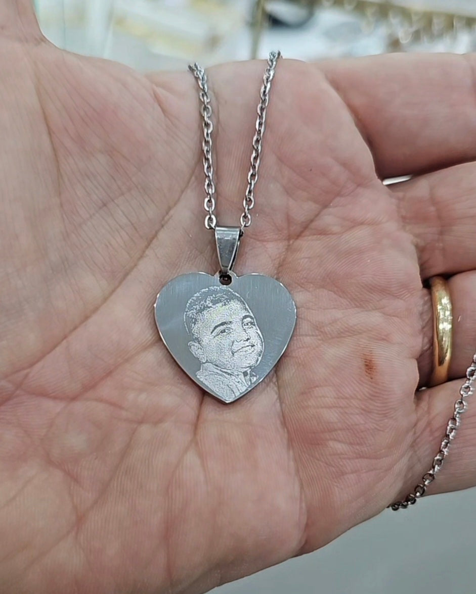 Collana con Foto incisa Cuore