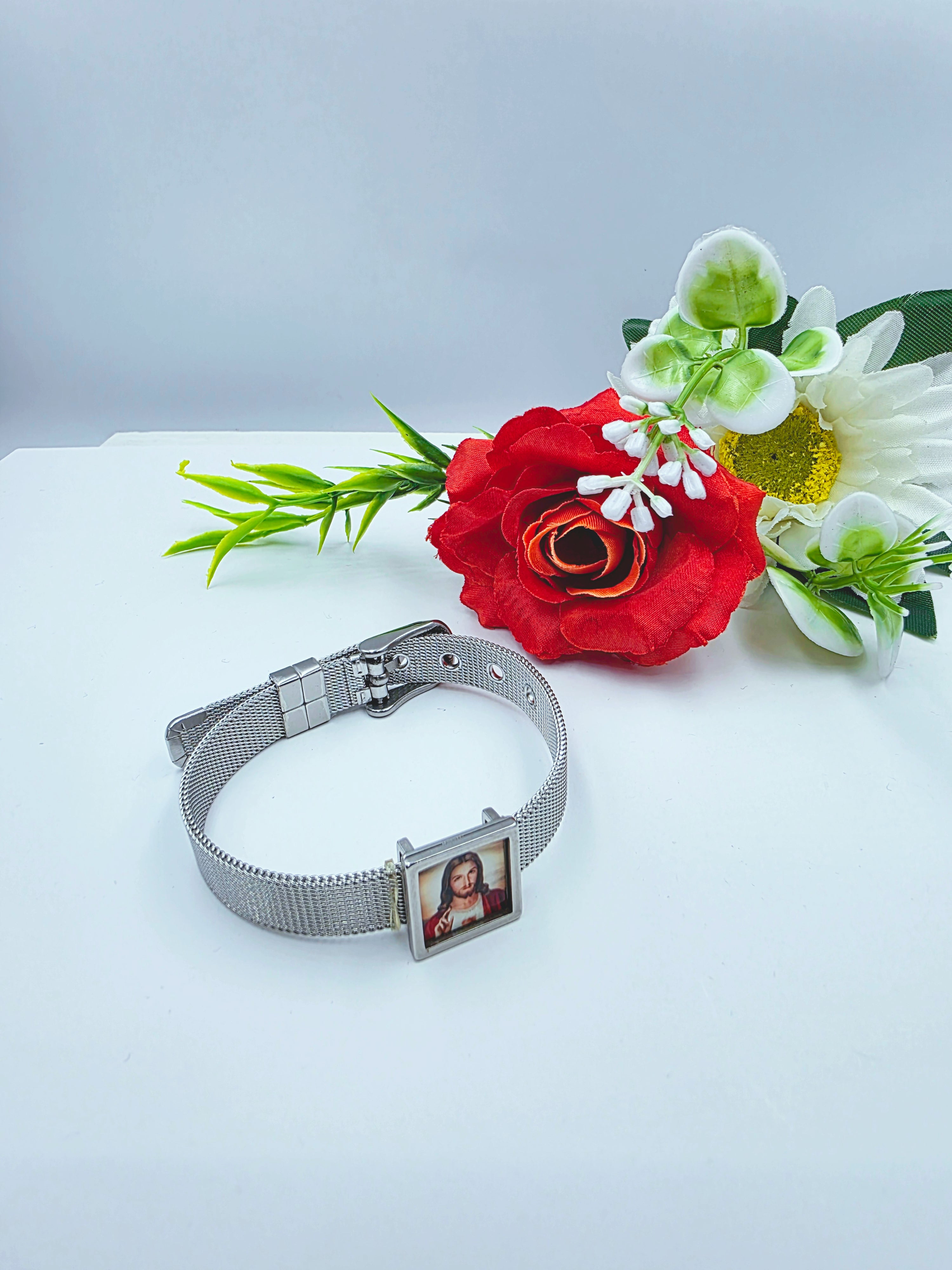 Bracciale intrecciato con Foto/Immagine Gesù