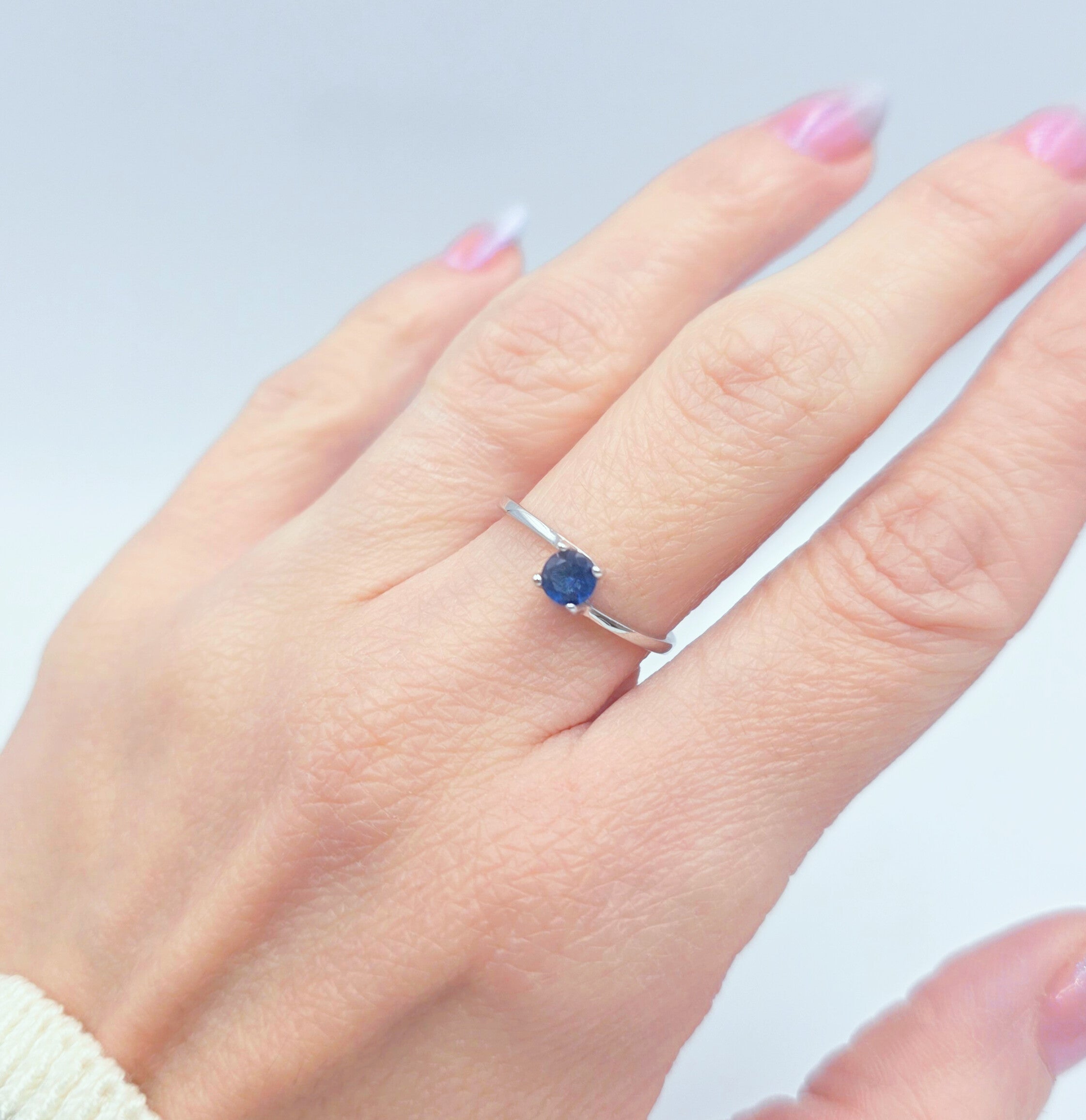 Anello Solitario Blu