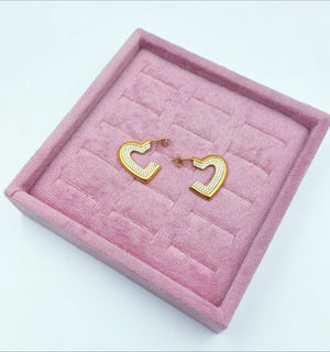 Orecchini a cuore con Zirconi