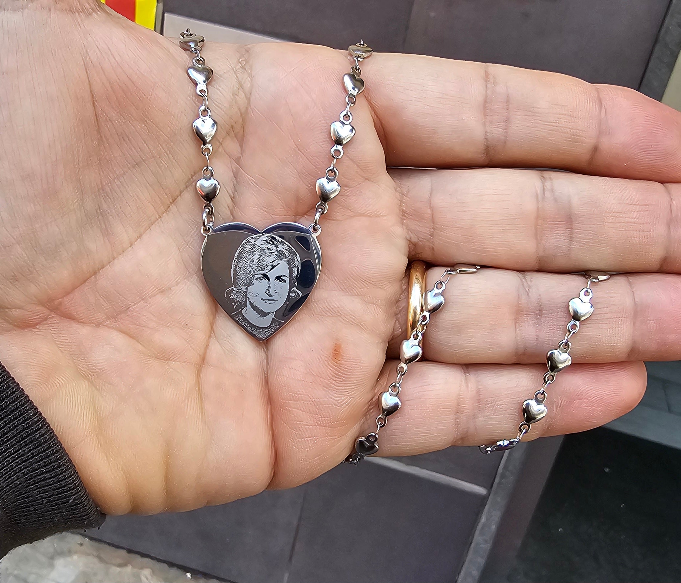 Collana con Foto incisa Cuore