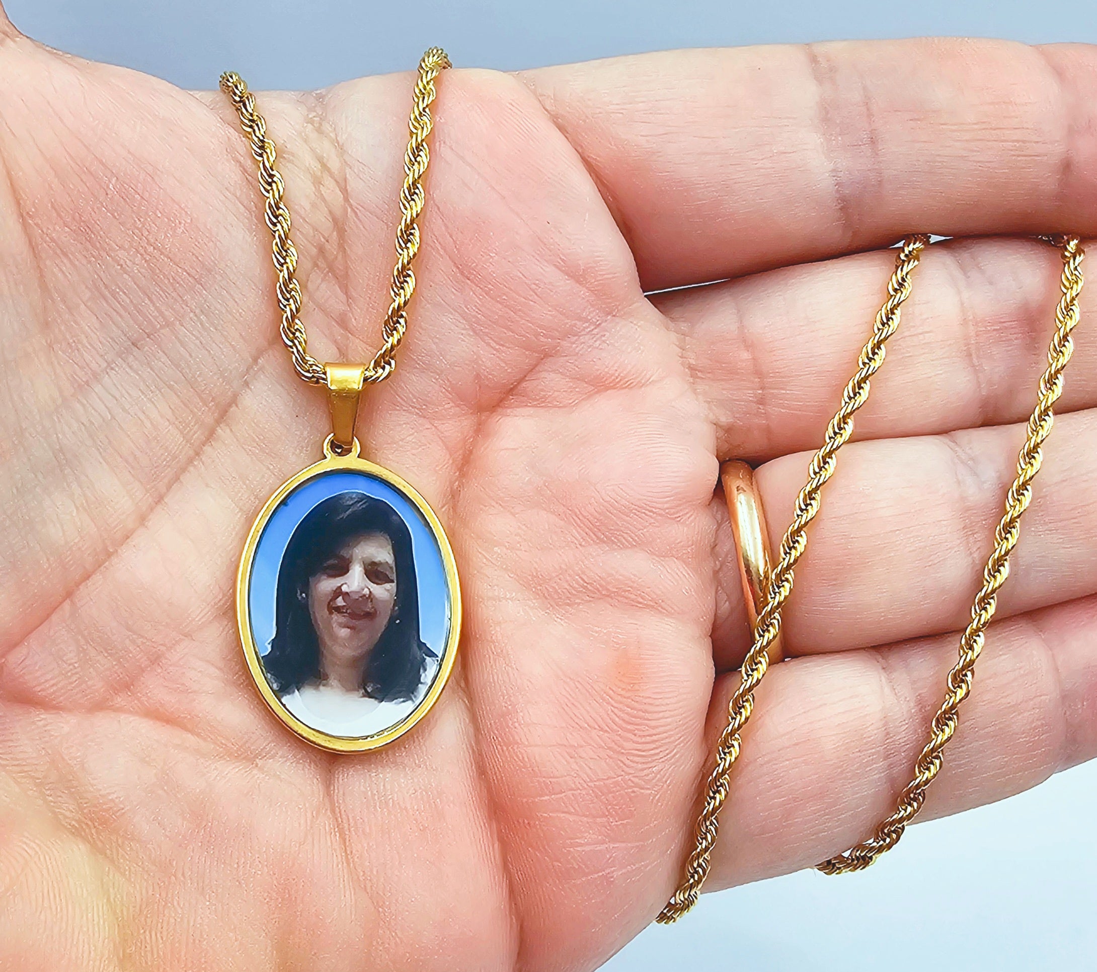 Collana con Foto a colori Ovale