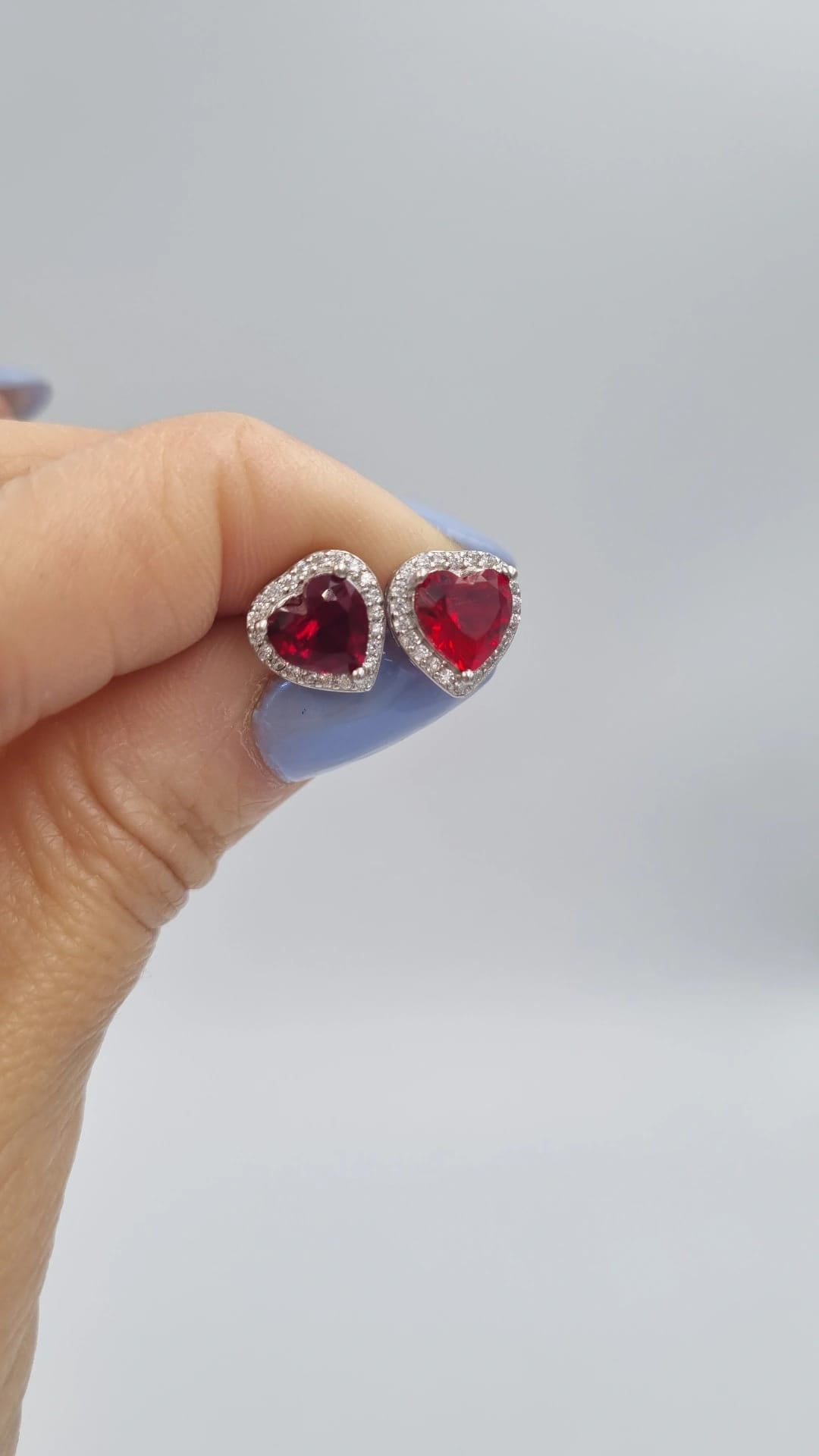 Orecchini in Argento Cuore Rosso