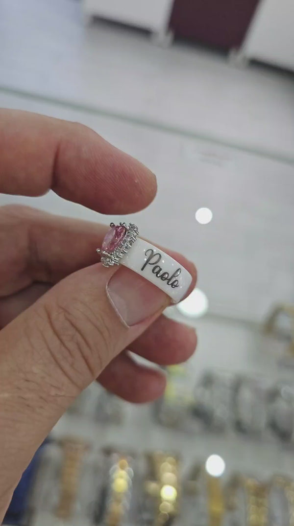 Anello Ceramica con cuore