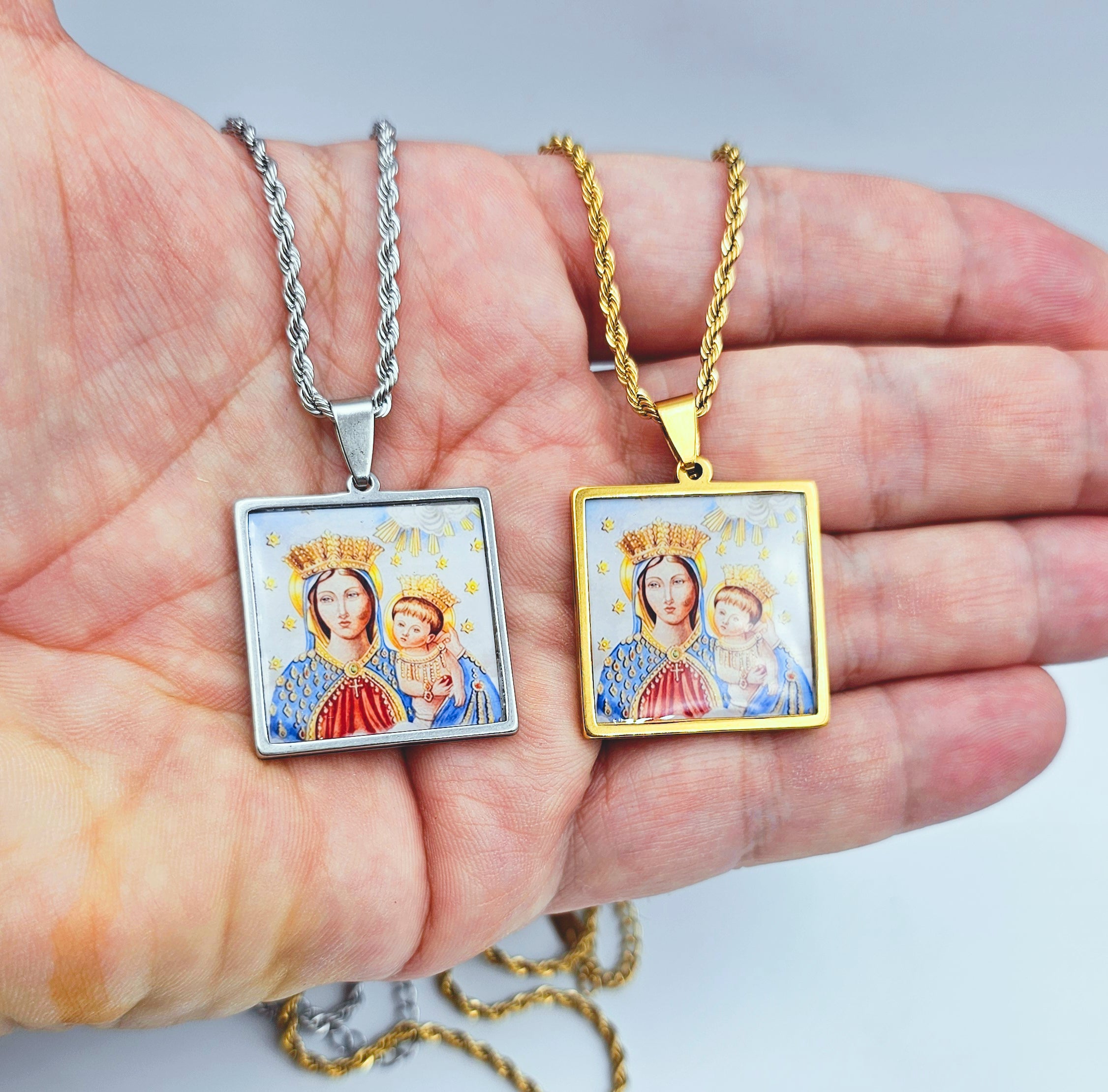 Collana con Foto a colori quadrata