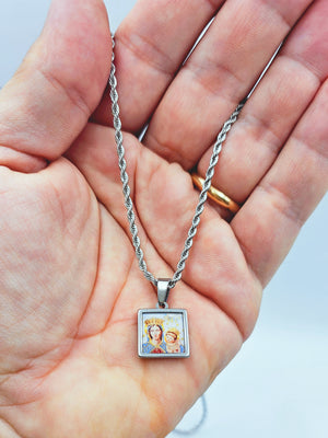 Collana con Foto a colori quadrata