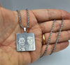 Collana con Foto incisa quadrata