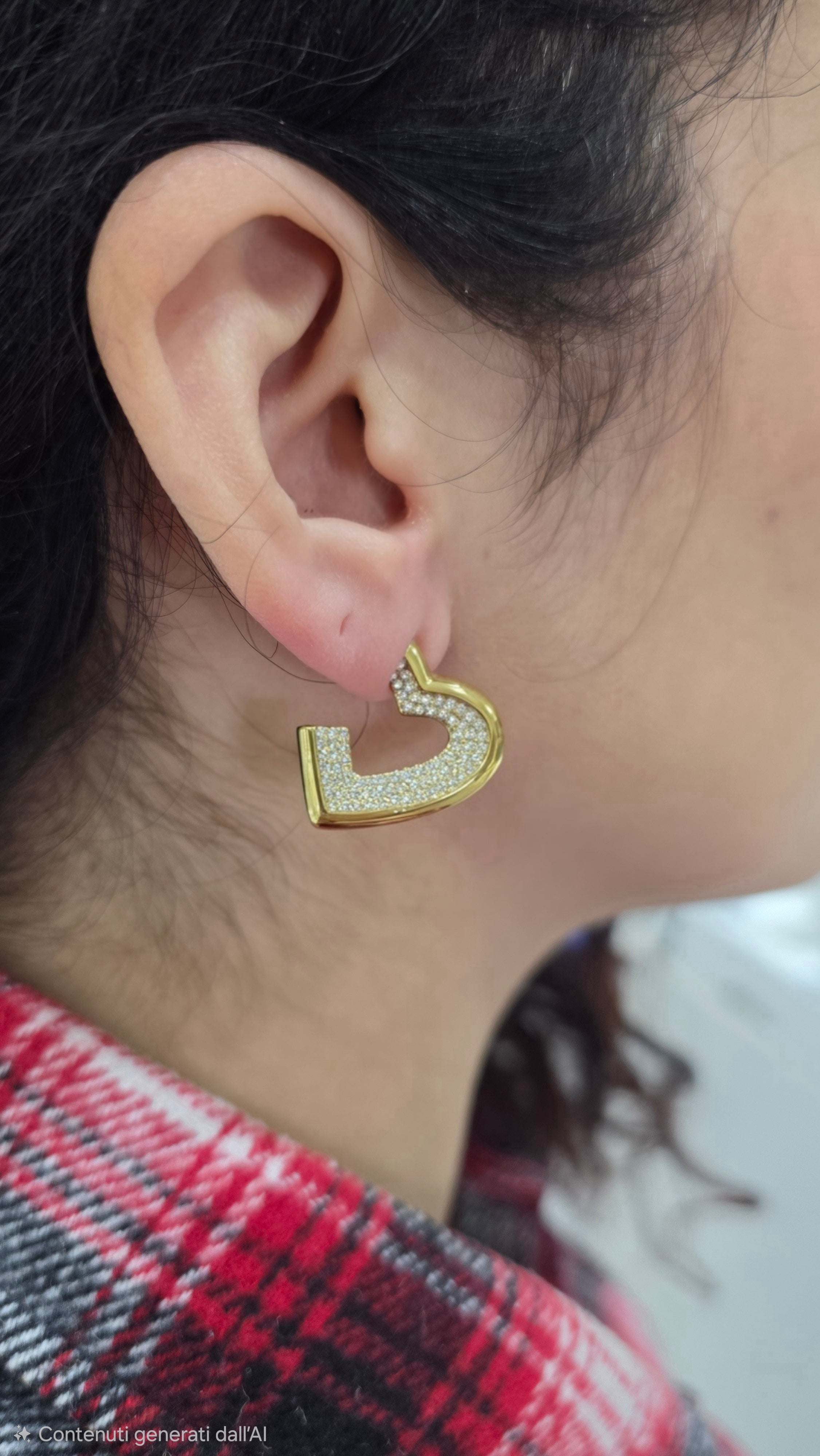 Orecchini a cuore con Zirconi