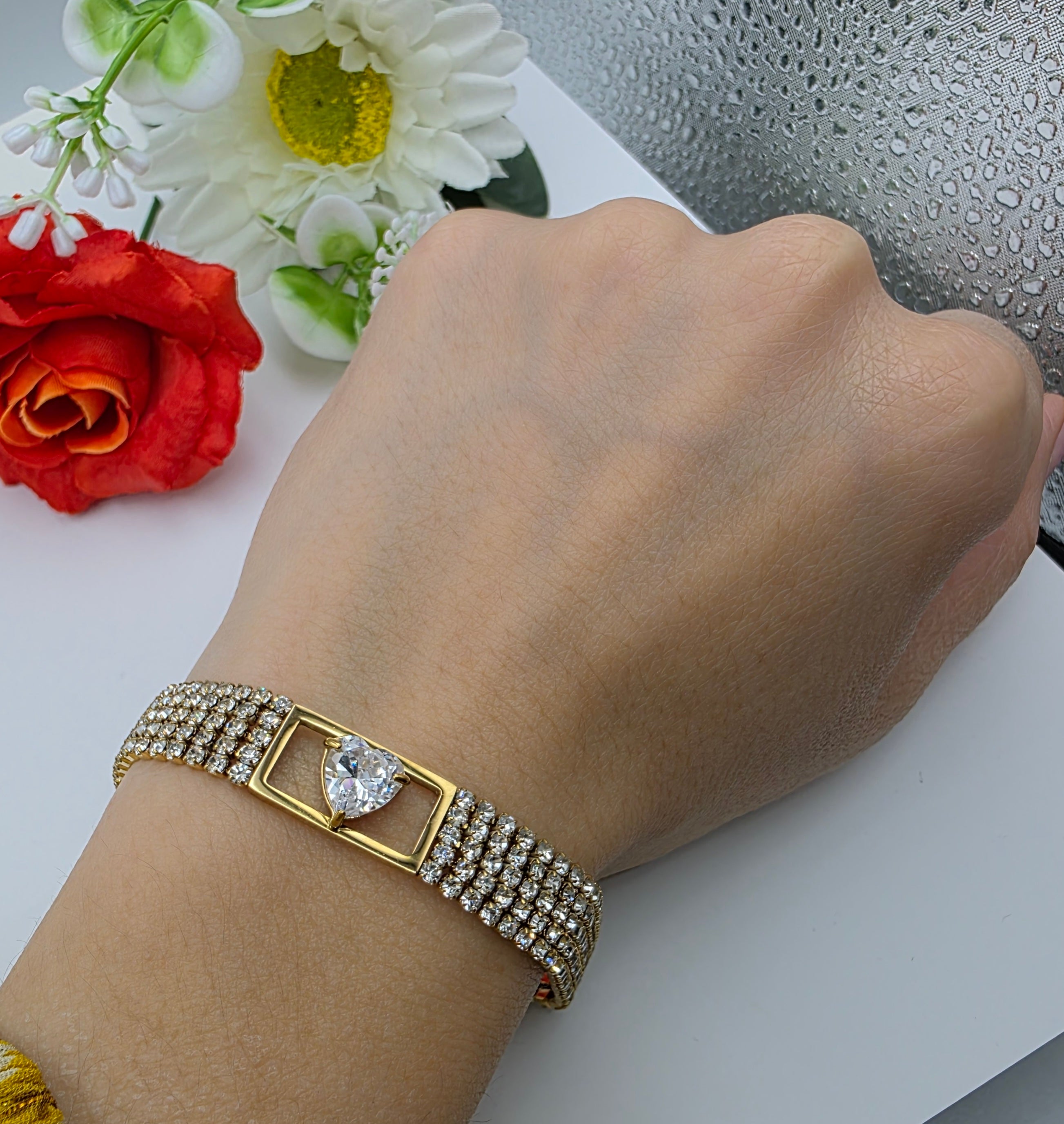 Bracciale Tennis doppio Con Cuore
