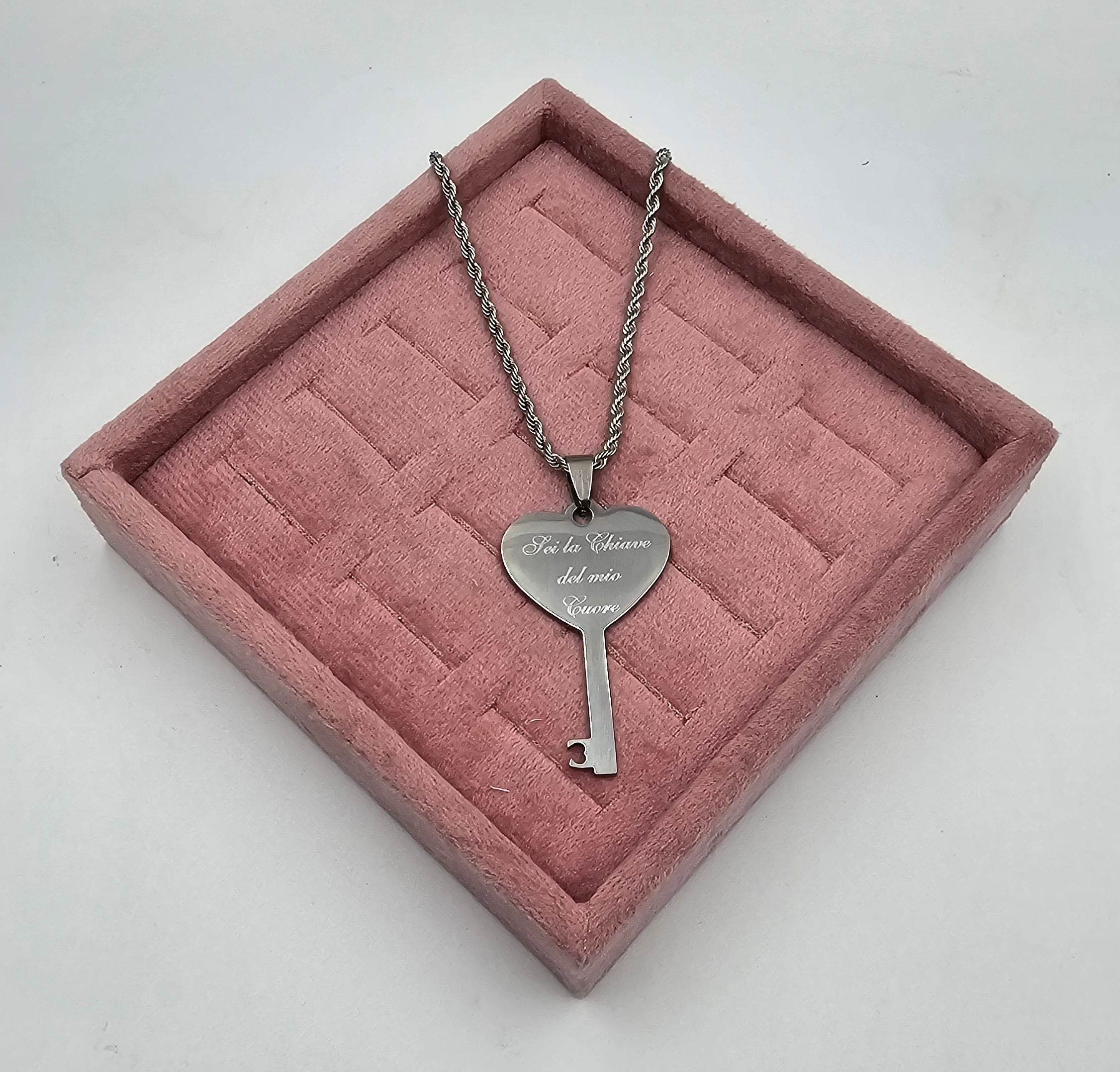 Collana con Chiave dell'Amore con frase