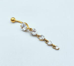 Piercing per Ombelico con Cuori pendenti