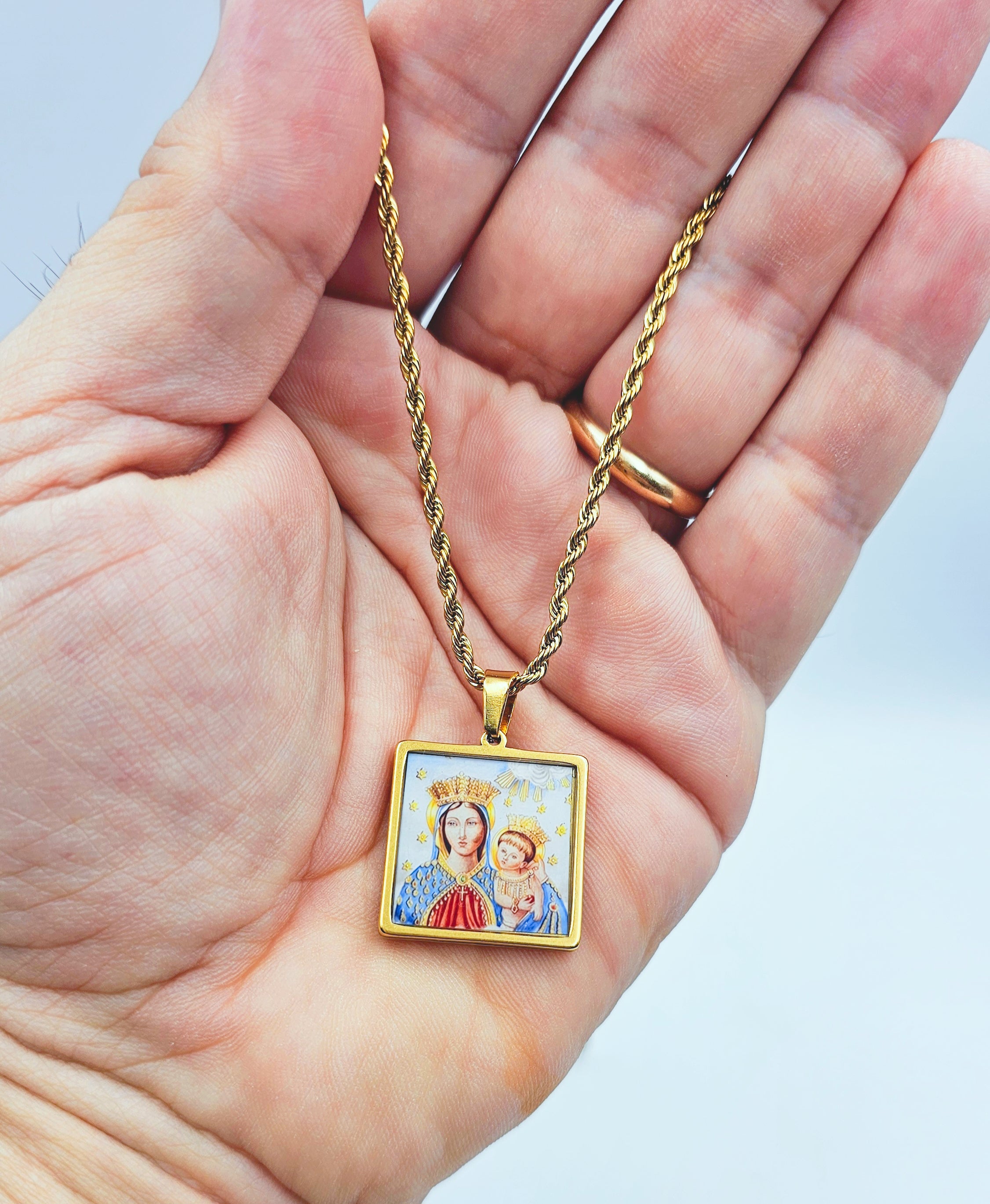 Collana con Foto a colori quadrata