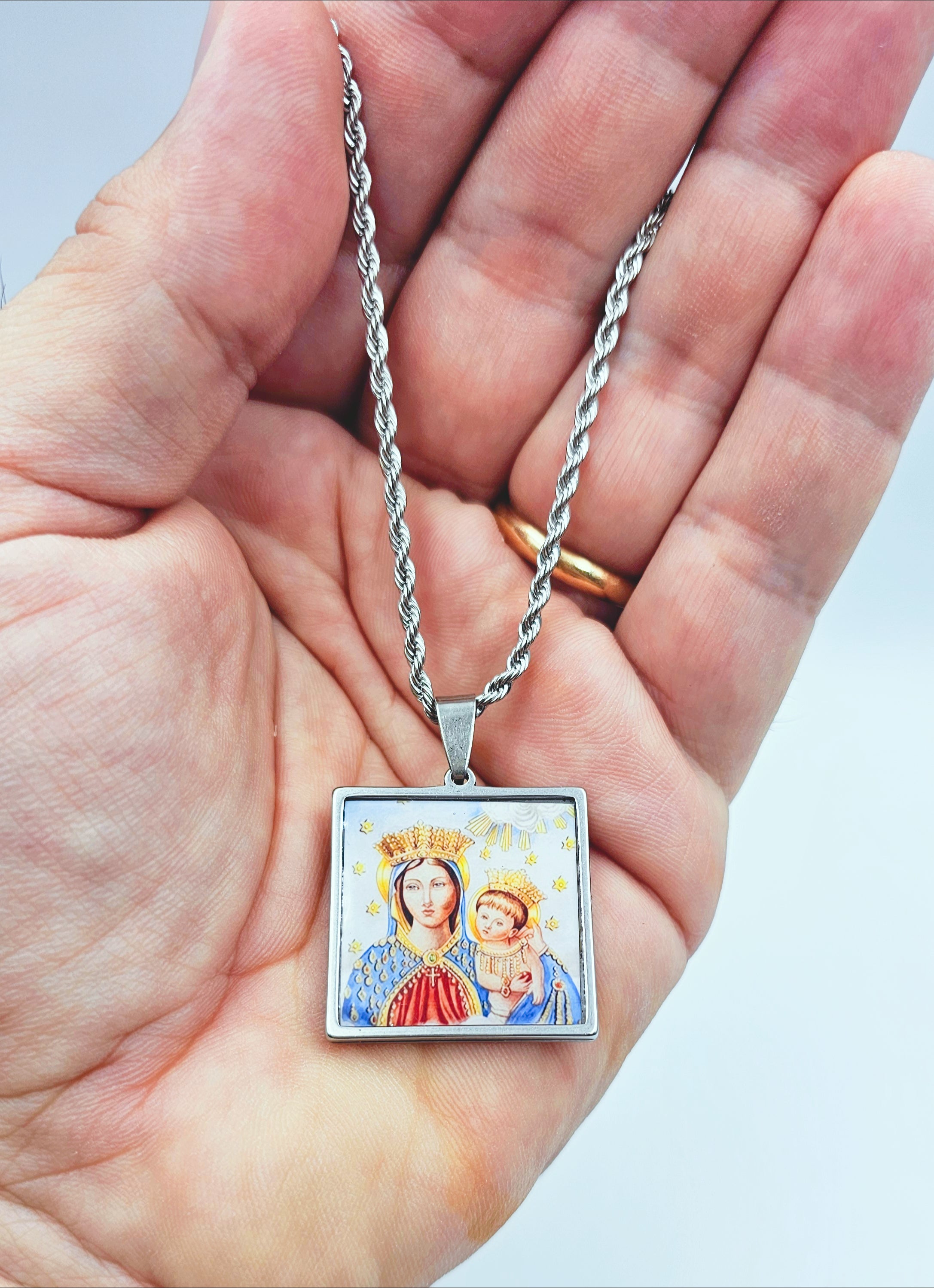Collana con Foto a colori quadrata