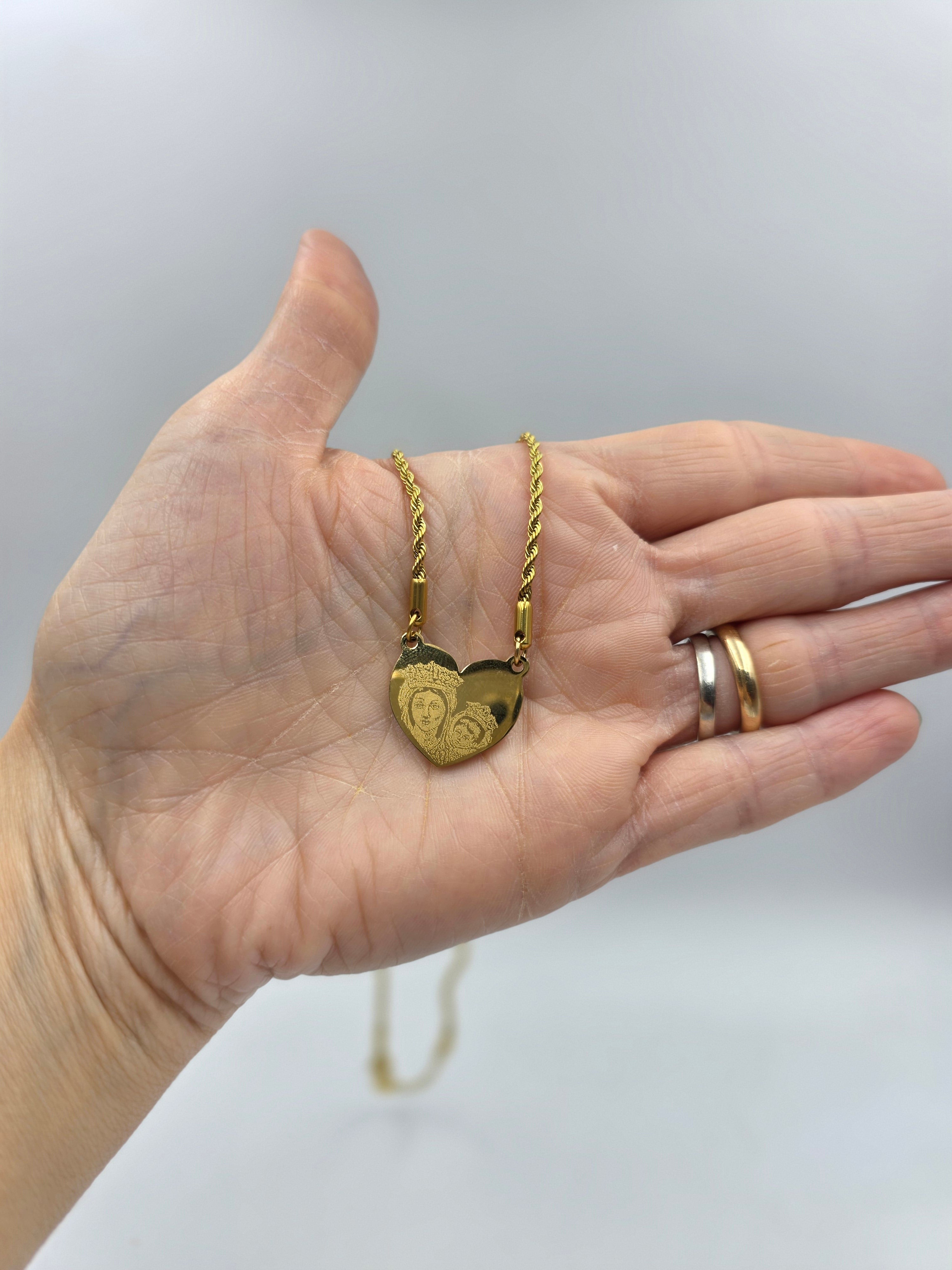 Collana a Cuore con Madonna dell'Arco