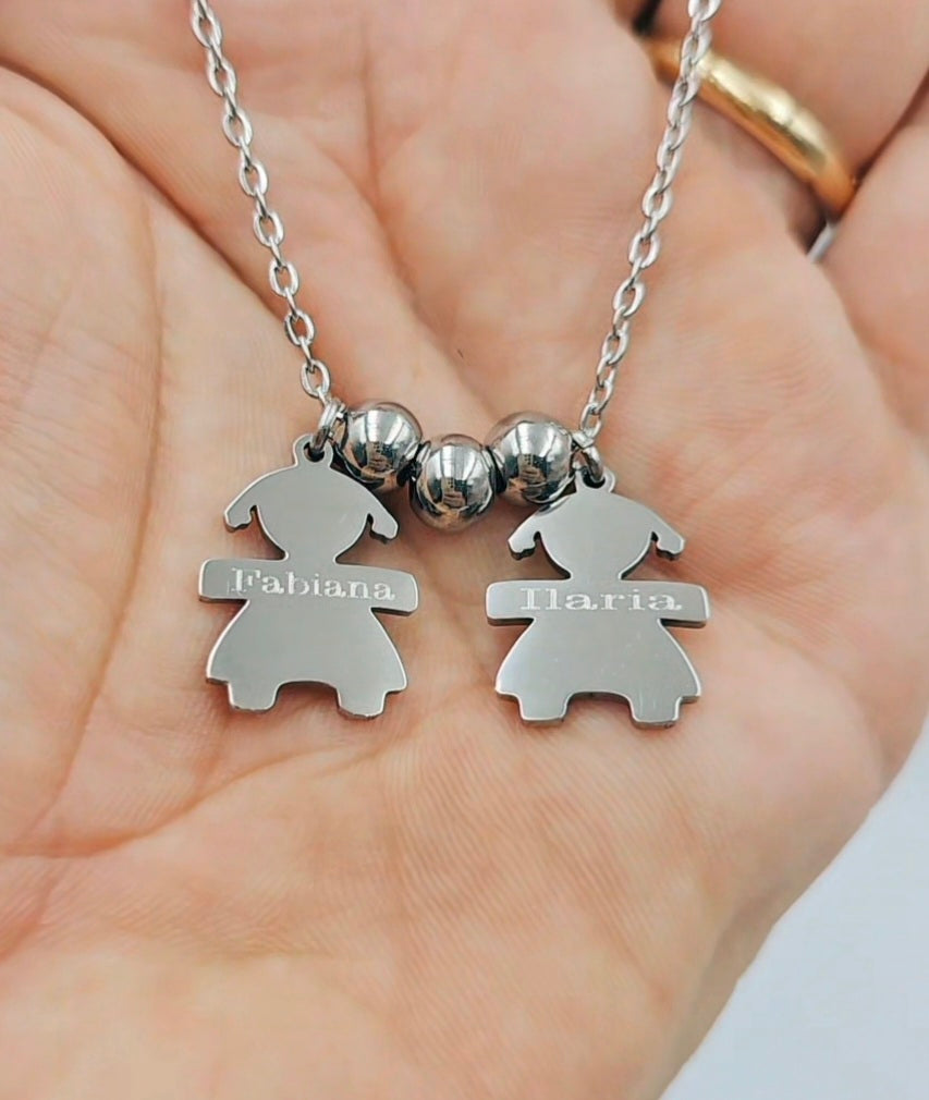 Collana con 2 Bebè personalizzati