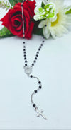 Rosario in Argento 925 con pietre nere