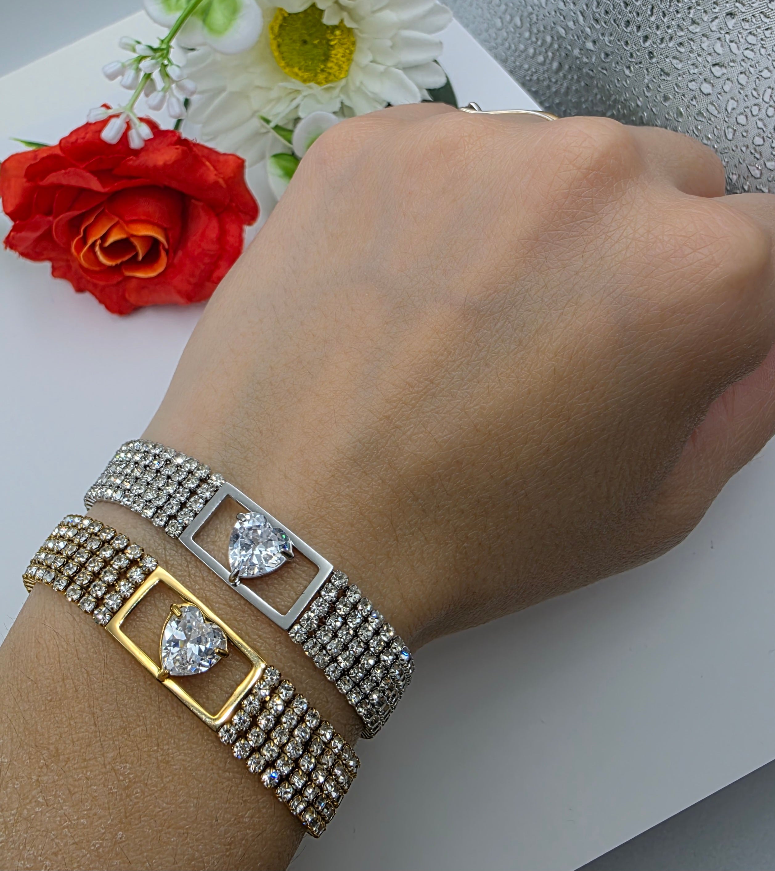Bracciale Tennis doppio Con Cuore