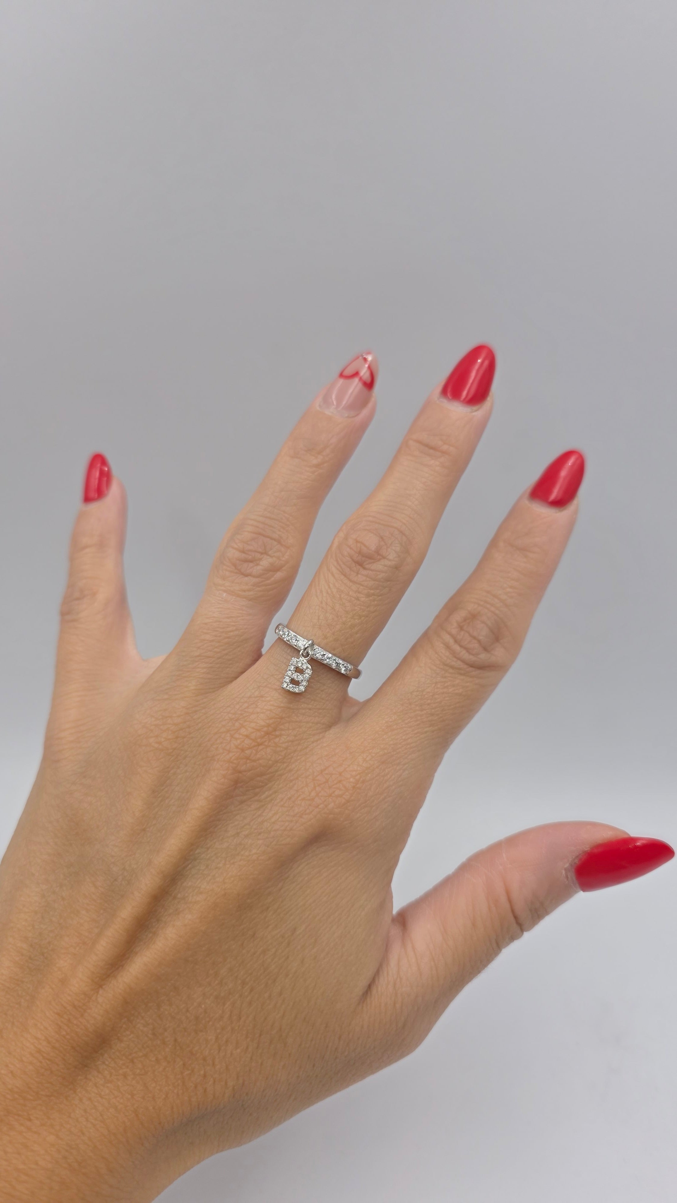 Anello con Iniziale pendente