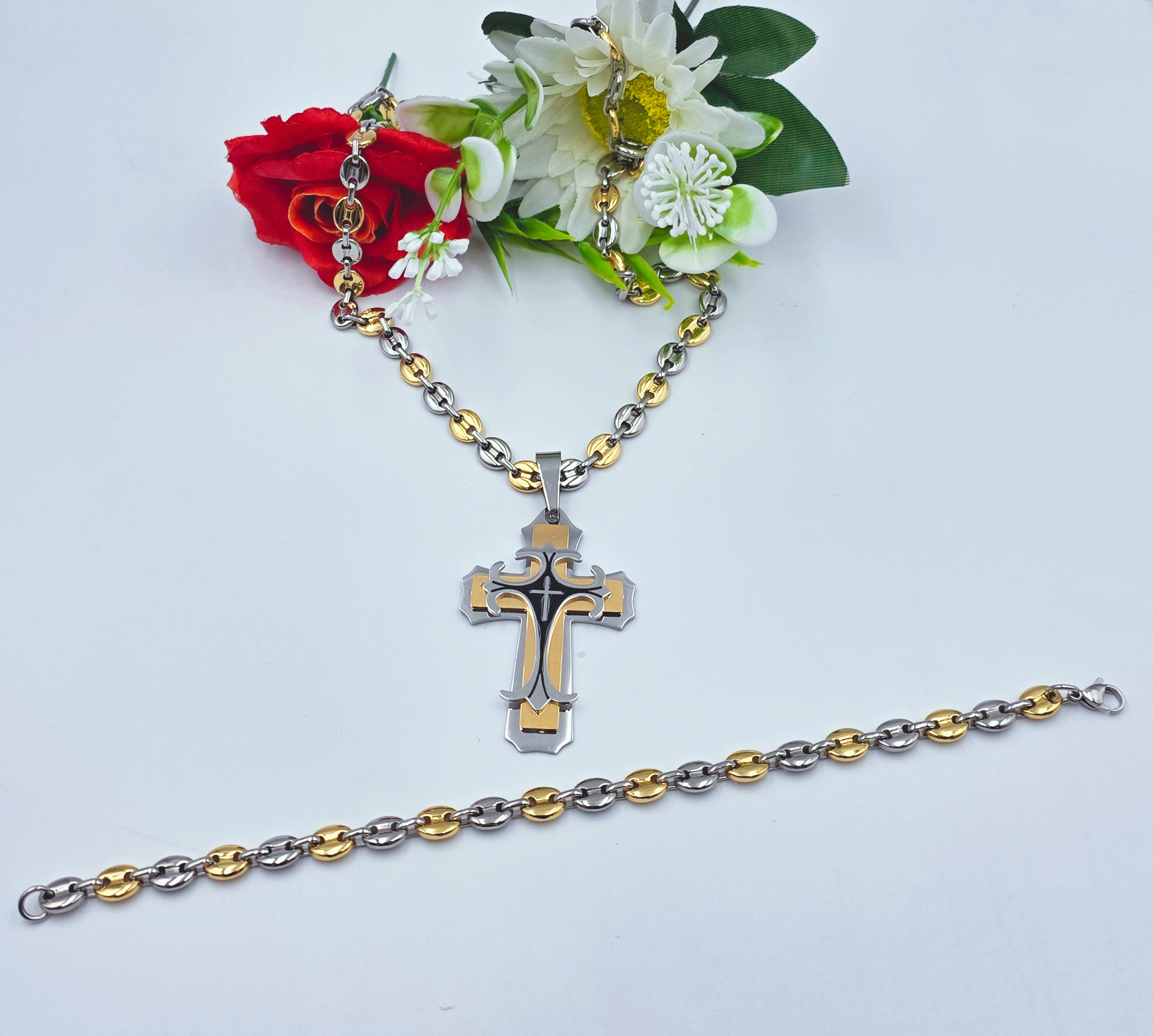 Parure Uomo con Croce
