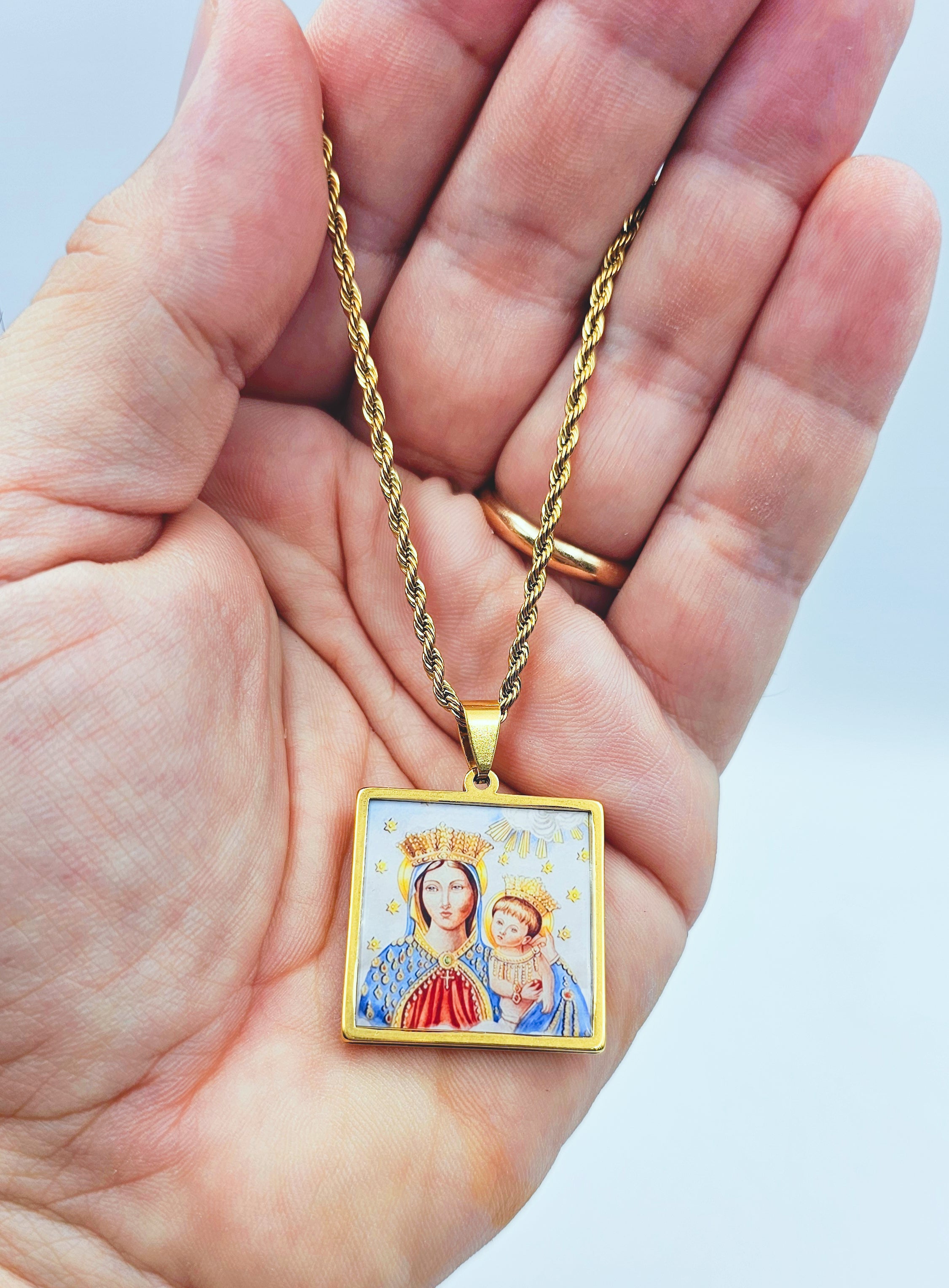 Collana con Foto a colori quadrata