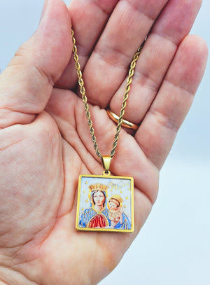 Collana con Foto a colori quadrata